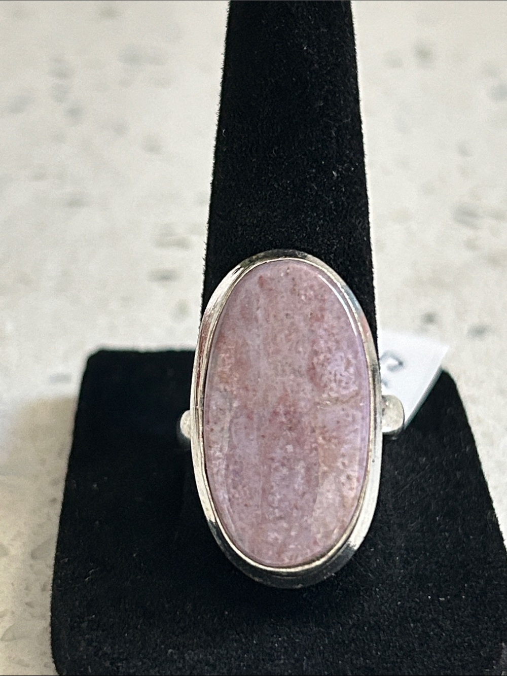 Lepidolite Gemstone Ethnic Handmade Ring Size-7.75
